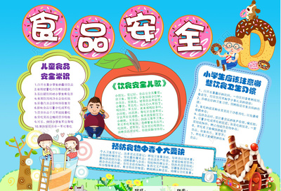 邊框食品安全飲食安全小報手抄報word電子小報